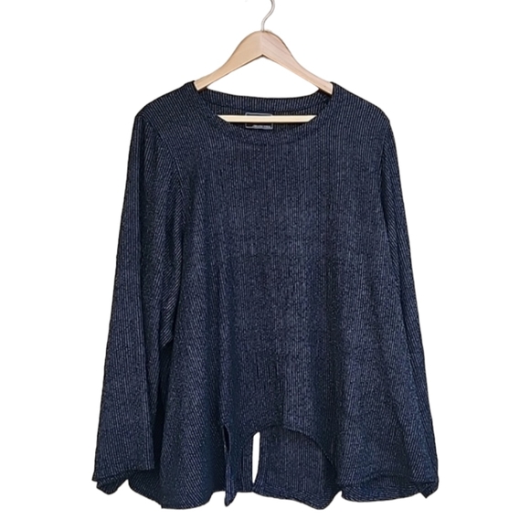 VINTAGE PRISA Boxy Tunic Top L XL 1X 2X Oversized Shirt Artsy Black Lagenlook - Picture 5 of 15